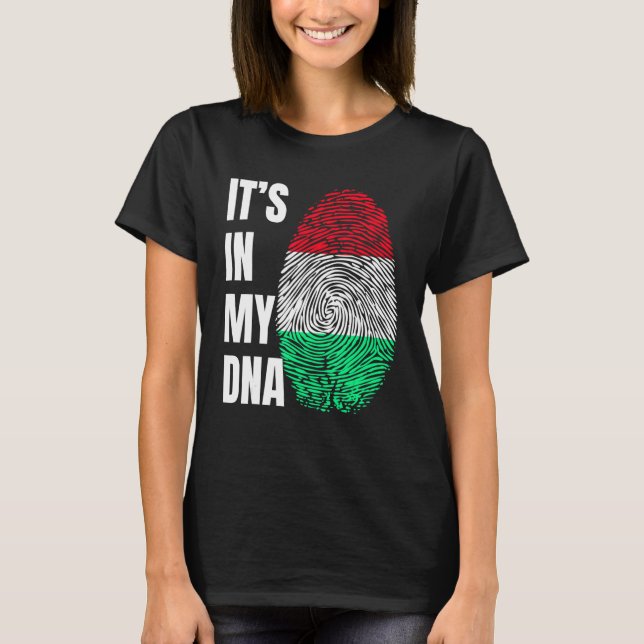 Fingerprint DNA Biometry Hungarian Flag T-Shirt (Vorderseite)