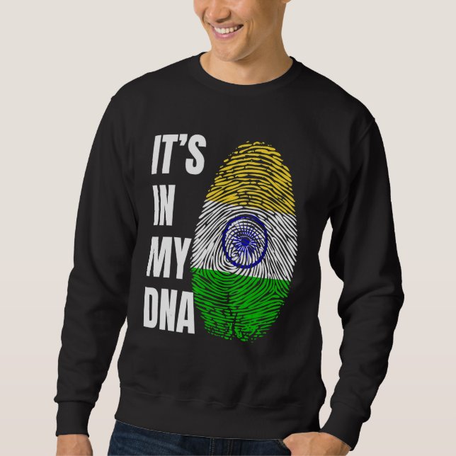 Fingerprint DNA Biometry Indian Flag India Sweatshirt (Vorderseite)