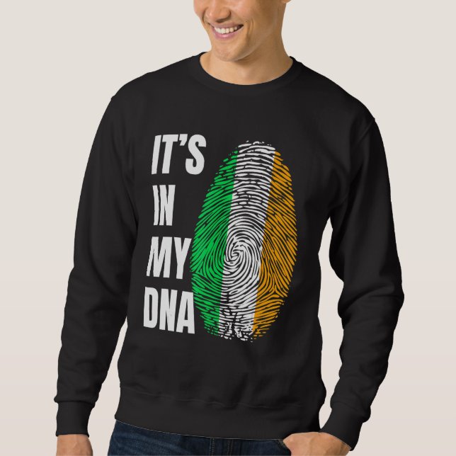 Fingerprint DNA Biometry Irish Flag Ireland Sweatshirt (Vorderseite)