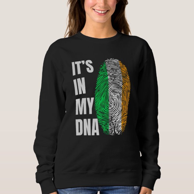 Fingerprint DNA Biometry Irish Flag Ireland   Sweatshirt (Vorderseite)