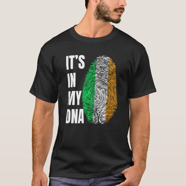 Fingerprint DNA Biometry Irish Flag Ireland   T-Shirt (Vorderseite)