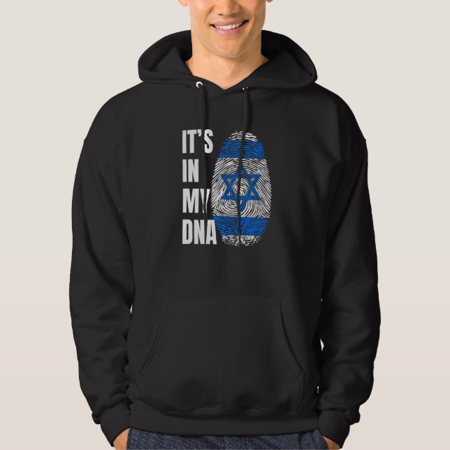 Fingerprint DNA Biometry Israel Flag Hoodie (Vorderseite)