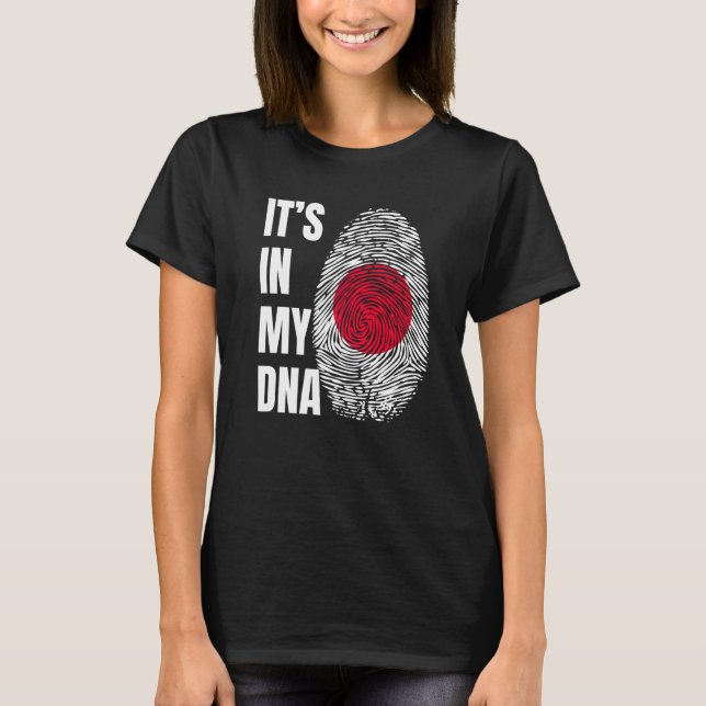 Fingerprint DNA Biometry Japanese Flag Japan T-Shirt (Vorderseite)