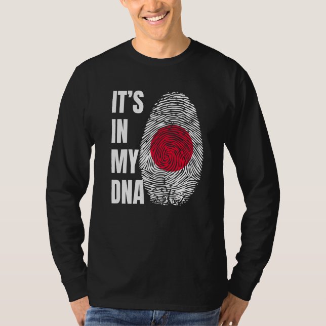 Fingerprint DNA Biometry Japanese Flag Japan T-Shirt (Vorderseite)