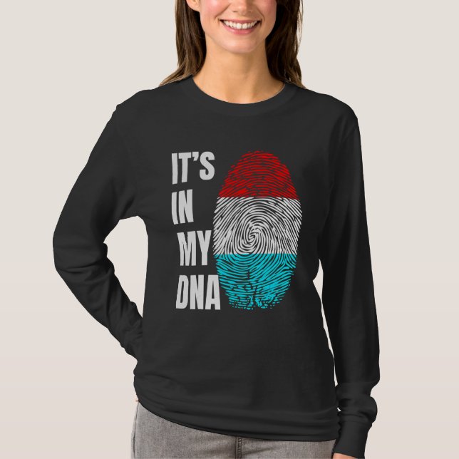 Fingerprint DNA Biometry Luxembourg Flag Luxembour T-Shirt (Vorderseite)