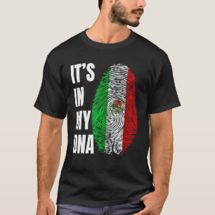 Fingerprint DNA Biometry Mexican Flag Mexico Co T-Shirt