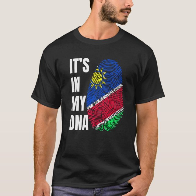 Fingerprint DNA Biometry Namibia Flag   T-Shirt (Vorderseite)