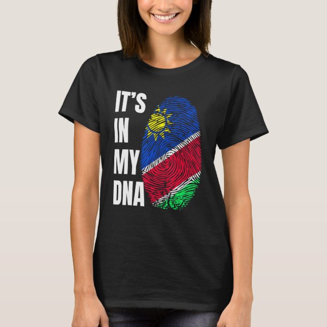 Fingerprint DNA Biometry Namibia Flag T-Shirt (Vorderseite)