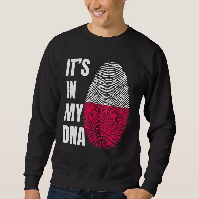 Fingerprint DNA Biometry Polish Flag Poland Sweatshirt (Vorderseite)