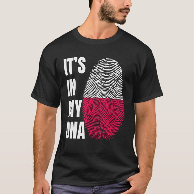 Fingerprint DNA Biometry Polish Flag Poland T-Shirt (Vorderseite)