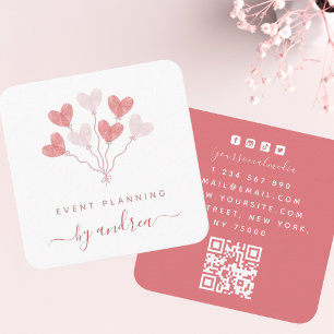 Fingerprint Herz Ballons Eventplaner QR Code Quadratische Visitenkarte
