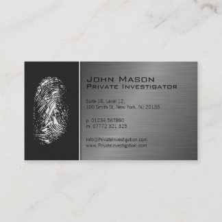 Fingerprint Private Investigator Business Card Visitenkarte