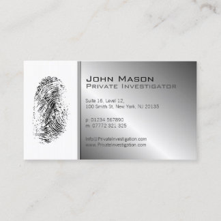 Fingerprint Private Investigator Business Card Visitenkarte