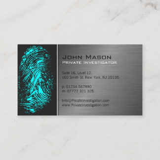Fingerprint Private Investigator Business Card Visitenkarte