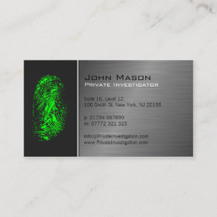Fingerprint Private Investigator Business Card Visitenkarte