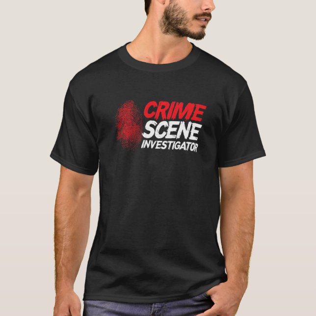 Fingerprint Private Spy Detection Crime Scene Inve T-Shirt (Vorderseite)