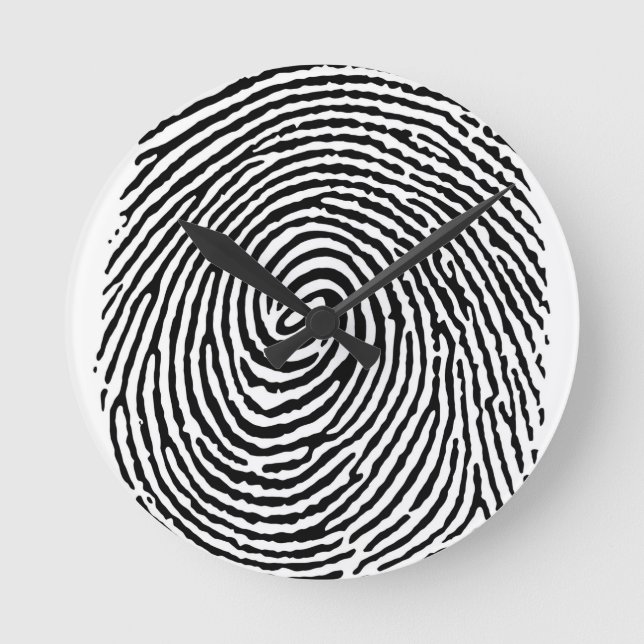 Fingerprint Runde Wanduhr (Vorderseite)