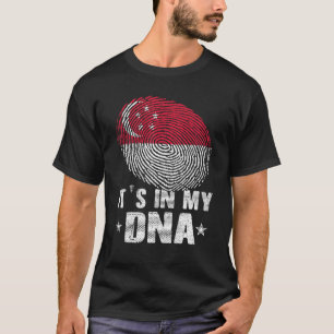 Fingerprint Singapur Flag Es ist in meiner DNA T-Shirt