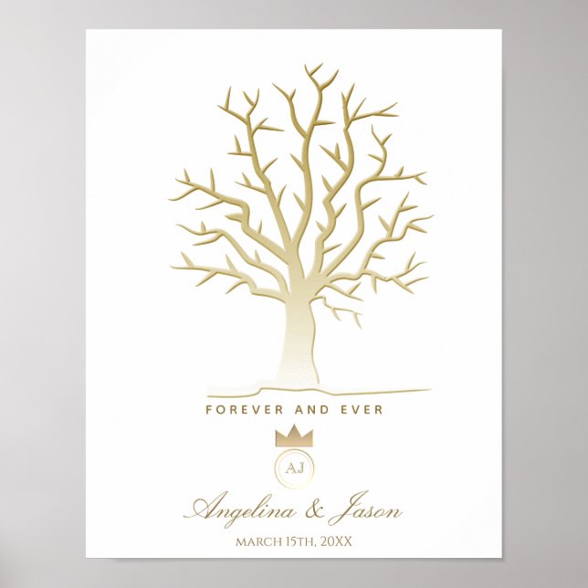 Fingerprint Tree Wedding Gästebuch (Vorne)
