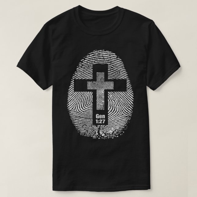 FINGERPRINT UND CROSS Design Christianinspiration  T-Shirt (Design vorne)