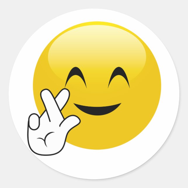 Fingers Crossed Emoji Stickers (Vorderseite)