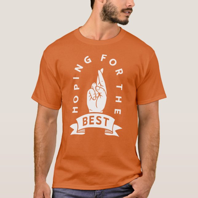 Fingers Crossed Hoping For The Best Hand Gesture L T-Shirt (Vorderseite)