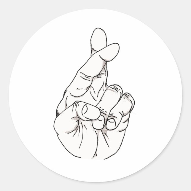 Fingers Crossed Runder Aufkleber (Vorderseite)