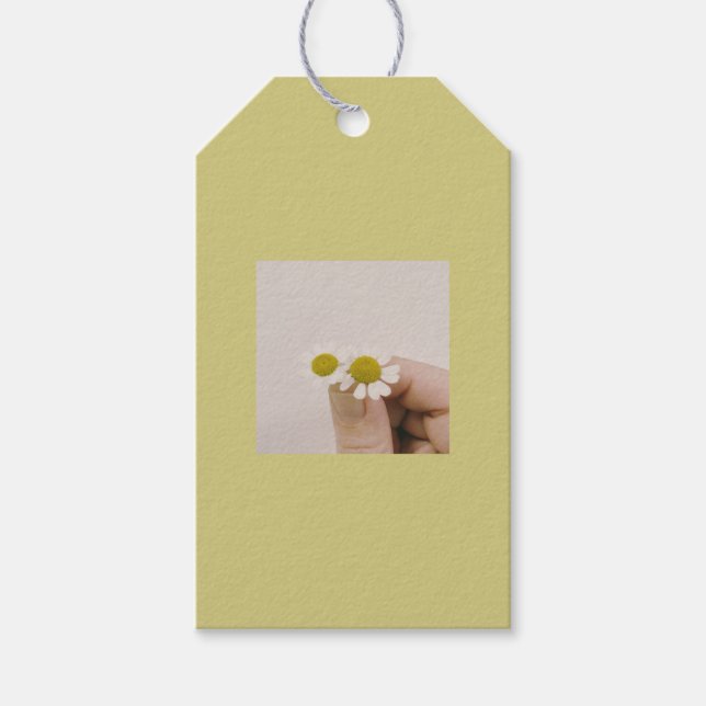 Fingertip Daisy – Minimalistisches Blumen-Geschenk Geschenkanhänger (Vorderseite)