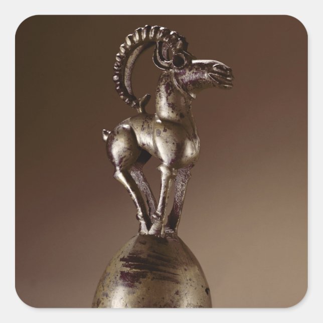 Finial mit einer Gebirgsziege Quadratischer Aufkleber (Vorderseite)