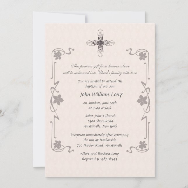 Finial-quere religiöse Einladung (Vorderseite)