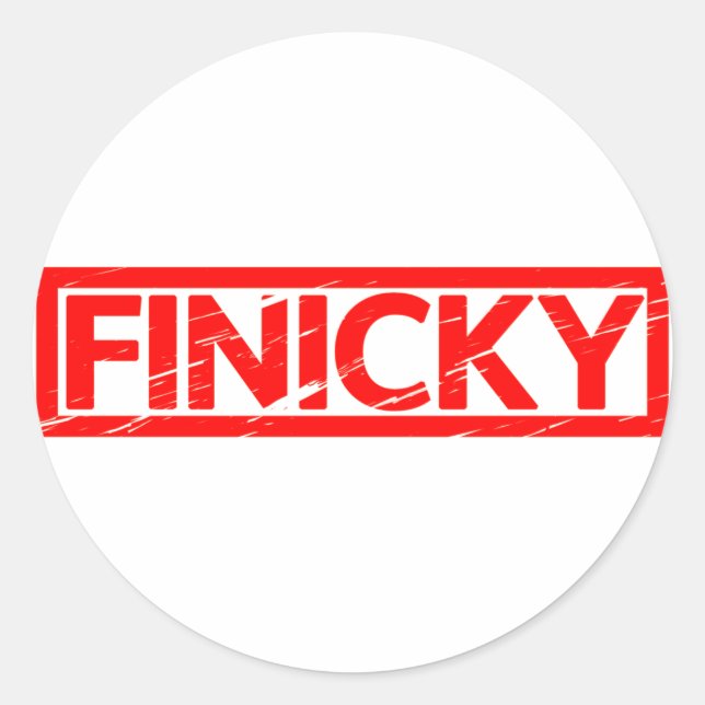 Finicky Briefmarke Runder Aufkleber (Vorderseite)