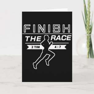 Finihe Rennen Sportlich Christlicher Läufer Athlet Karte