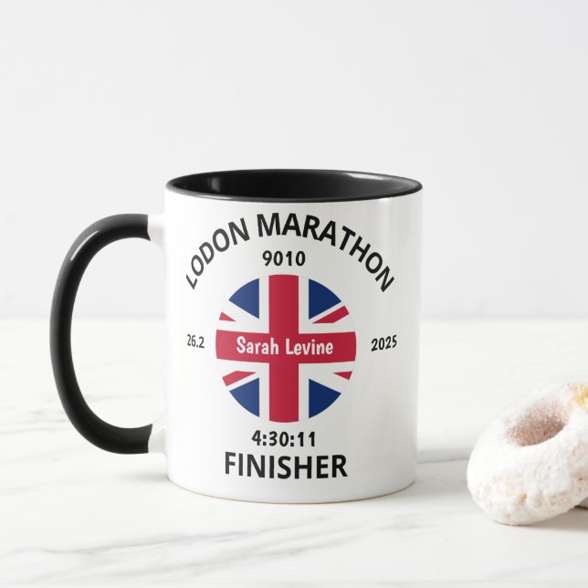 Finisher von London-Marathon-Finisher - Geschenk f Tasse (Mit Donut)