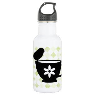 Fink auf Teetassensilhouette Trinkflasche