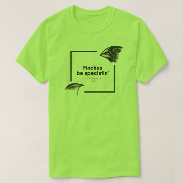 Finke sind Speciatin - Charles Darwin - die T der T-Shirt (Design vorne)