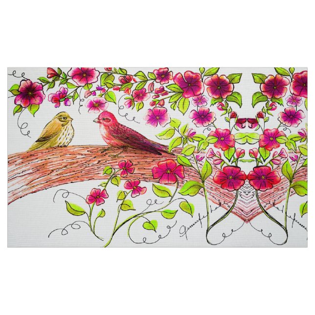 Finken im Frühjahr Stoff (Fat Quarter (45,7 x 55,9 cm))