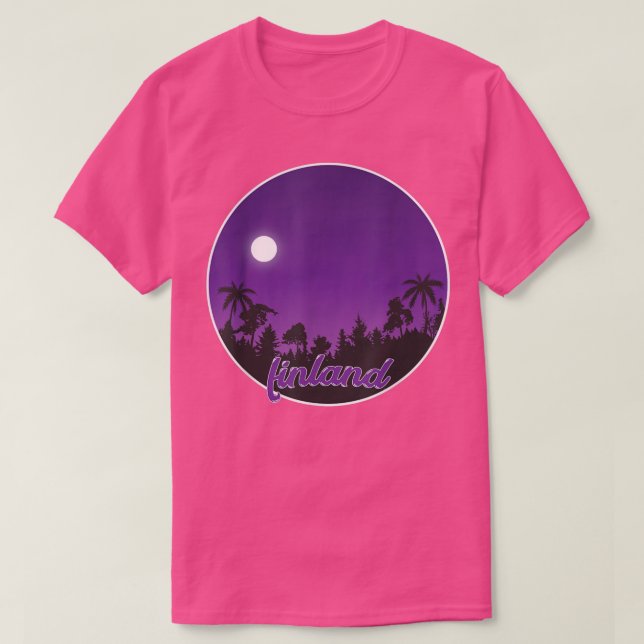 finland By night with Palms  T-Shirt (Design vorne)