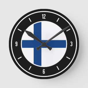 Finland Flag Elegant Runde Wanduhr
