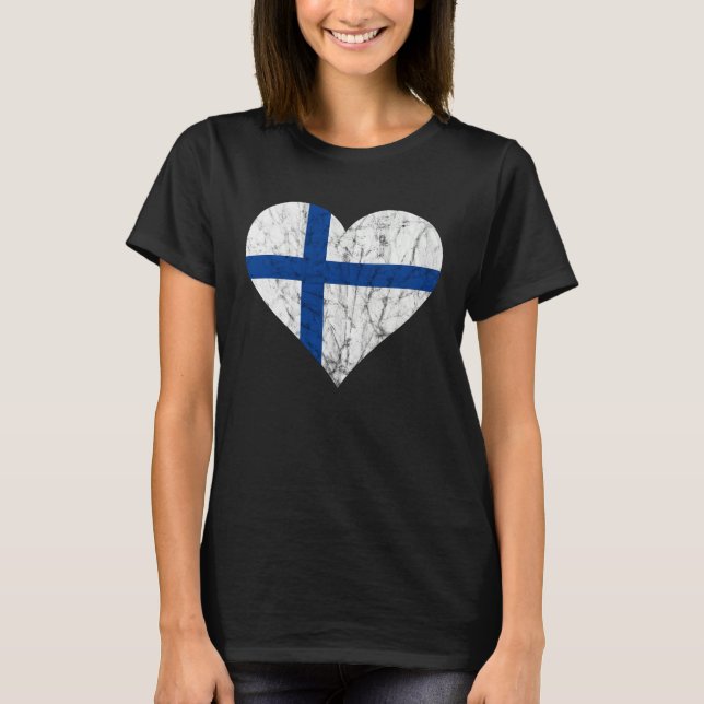 Finland Heart Suomi Finnish Flag Sisu Fin Pride T-Shirt (Vorderseite)