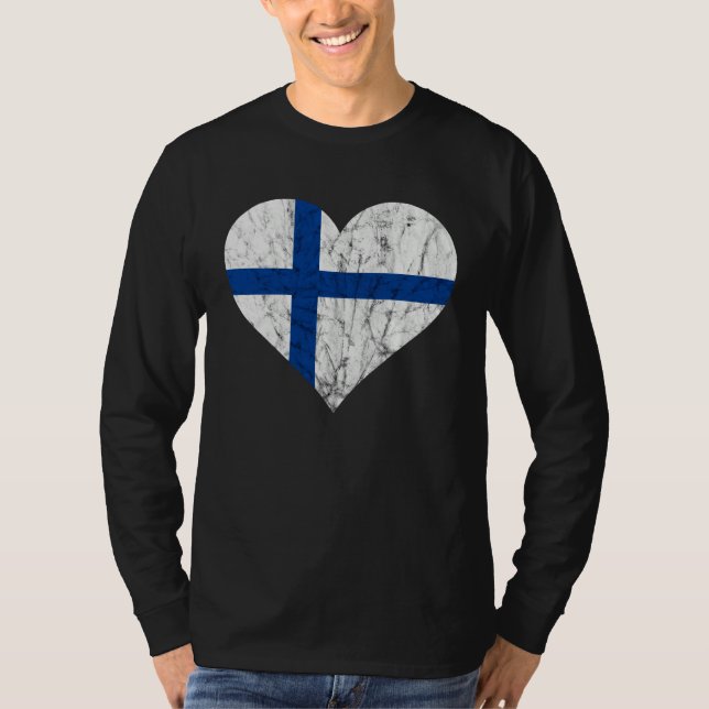 Finland Heart Suomi Finnish Flag Sisu Fin Pride T-Shirt (Vorderseite)