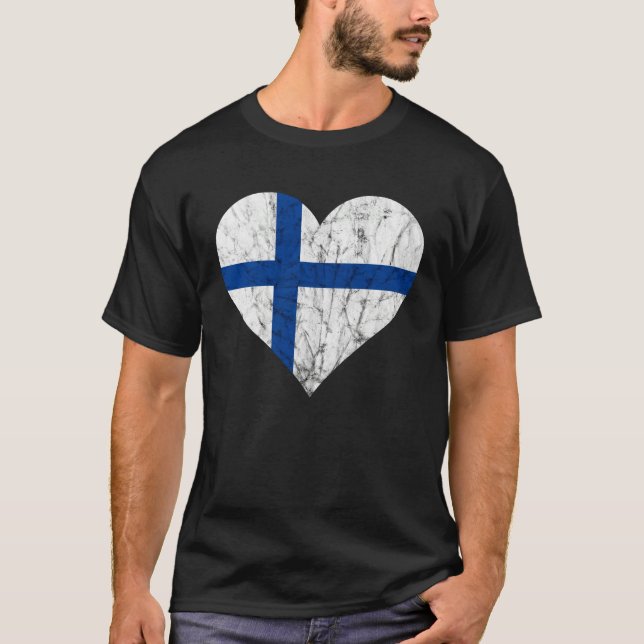 Finland Heart Suomi Finnish Flag Sisu Fin Pride T-Shirt (Vorderseite)