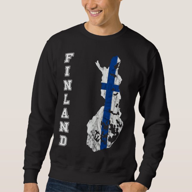 Finland map outline Finland travel Scandinavia Sis Sweatshirt (Vorderseite)