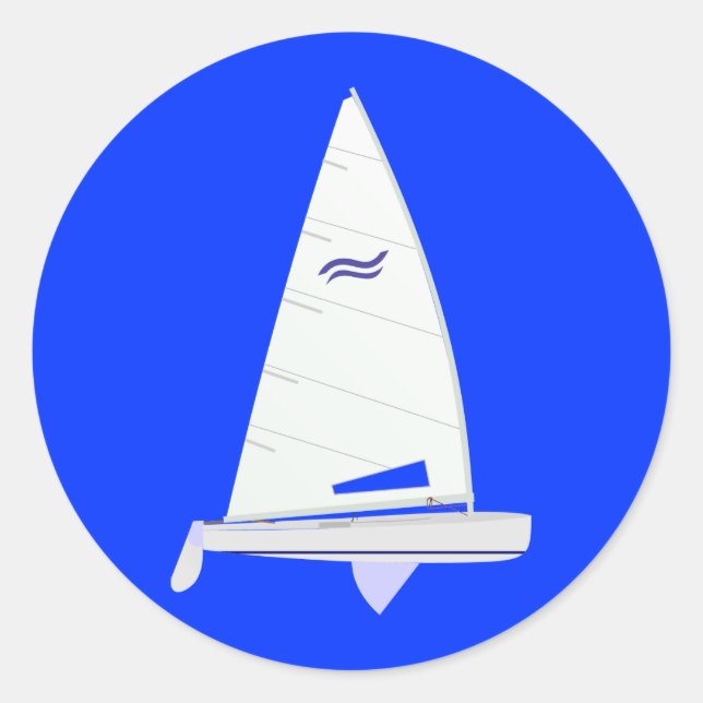 Finn, der Segelboot onedesign olympische Klasse Runder Aufkleber (Vorderseite)
