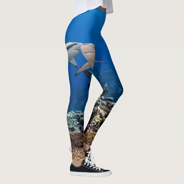 Finn Fin: Niedliches Haipaar Leggings (Rechts)