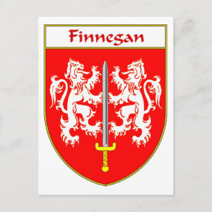 Finnegan-Wappen/Familienwappen Postkarte