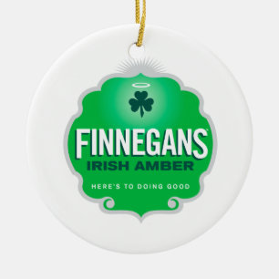 Finnegans irisches bernsteinfarbiges Wappen Keramikornament