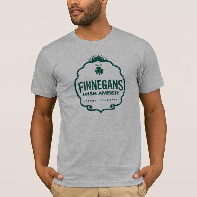 Finnegans irisches bernsteinfarbiges Wappen T-Shirt (Vorderseite)