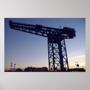 Finnieston Crane bei Sonnenuntergang über Glasgow Poster