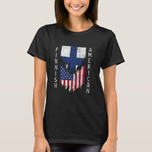 Finnisch American Fags Ripped Torn Finnland T-Shirt