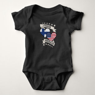 Finnisch-amerikanische Herzflaggen Finnland Amerik Baby Strampler
